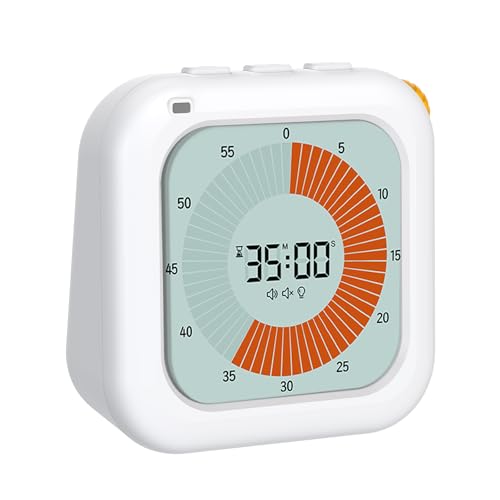 EooCoo Visual Timer for Kids and Adults, 60 Minute Visual Countdown Timer, Silent Digital Timers Classroom Timer for Homeschool Supplies Study Time Management Tools, Pomodoro Timer Clock