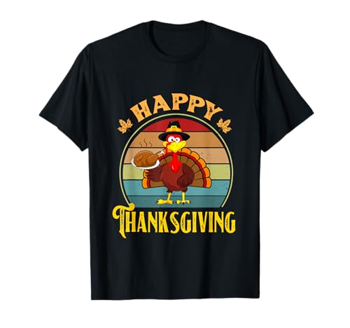 Happy Thanksgiving 2025 Funny Turkey Day Autumn Season T-Shirt