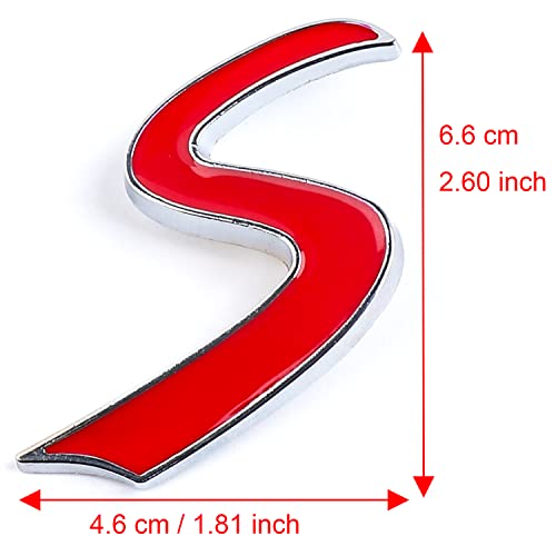 Image of 3D Metal S Front Grille Badge Emblem Chrome Silver Decal for Mini Cooper R50 R52 R53 R56 R57 R58 R59 R60 R61 F54 F55 F56 F57 F60 Countryman Clubman Hatchback
