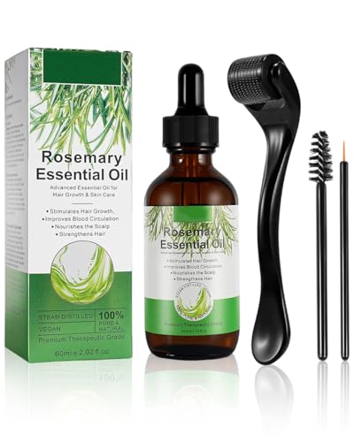ZKUNL Rosemary Oil for Hair Growth, Aceite de Romero Para el Cabello,Natural Orgánico Aceite Esencial Romero Terapéutico Para Aceite Pelo Secoy Dañado