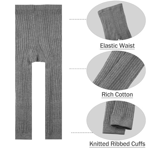 Meeshine 4 Packs Baby Toddler Girl Leegings Tights Kid's Footless Knit Cotton Basic Stocking Pants 1-122
