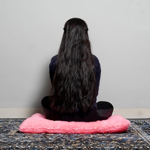 Image of NEXTGO Floor Seat Cushions Yoga Meditation Mat Pooja aasan Soft Extra Comfortable Feather Touch Last Long Upto Washable Material Size 24 x 30 Inch 2 x 2.5 Fit (Pink)