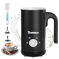 NWOUIIAY Montalatte Elettrico 4 in 1 Cappuccinatore Elettrico 300ML 600W Silenzioso con Manico per Latte Caldo e Freddo Schiuma di Latte Rivestimento Antiaderente per Latte Cappuccino Macchiato