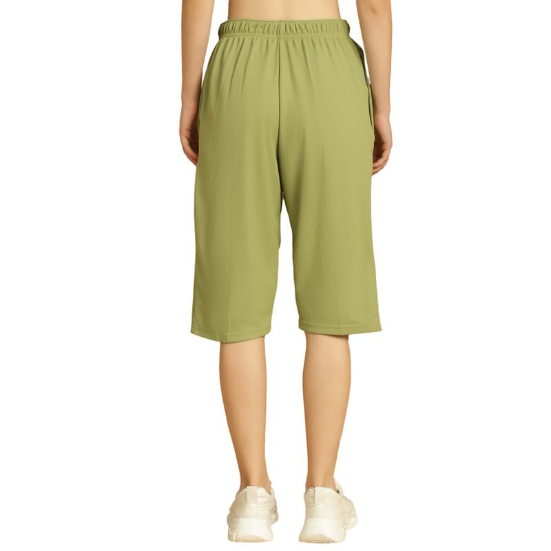 Image of Mack Jonney Solid Regular Fit Polyster Lycra Capri for Women-P