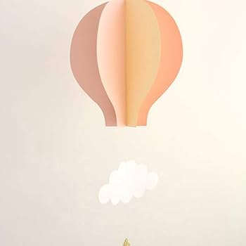 3D-Heißluftballon-Vorhang Aus Papier – 3 Stränge à 2,8 M Für Party-Deko (Wolken, Punkte, Herz)