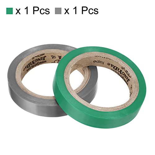 PATIKIL 26Ft Grip Finishing Tape, 2 Pack PVC Racquet Finishing Tapes Racket Accessories Sticky Seal for Tennis Badminton Grey/Green - Image 3