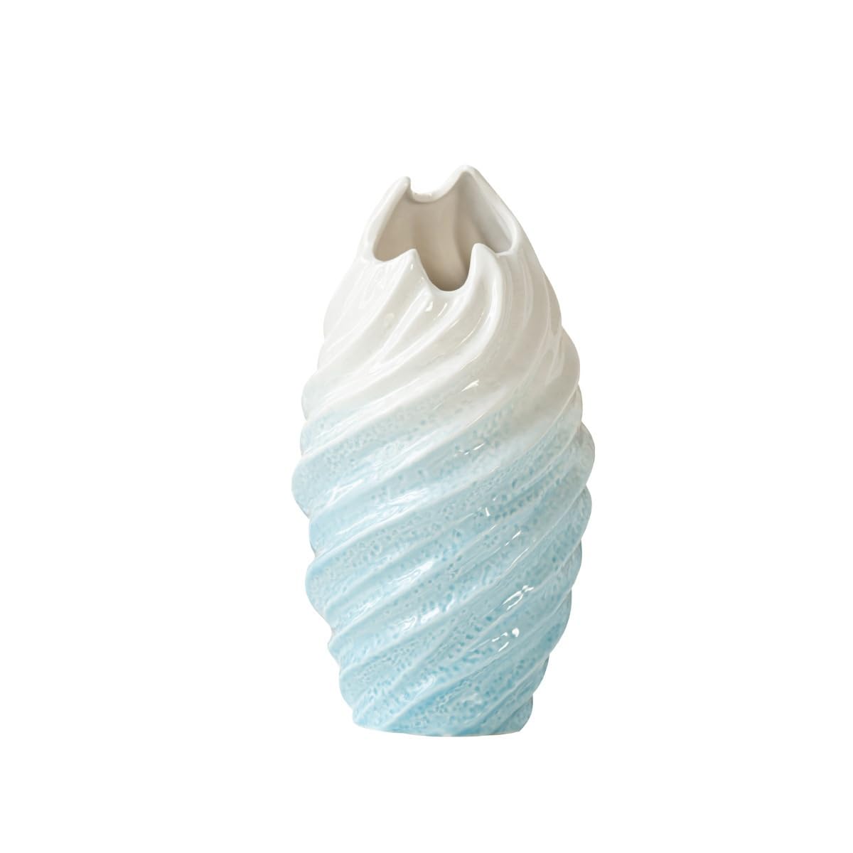 GFHTRELY Vase Conch Glossy Glazed Ceramic Vase Home Decoration Ornaments Flower Vases(B,A)