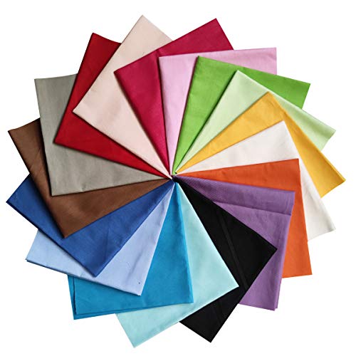 YXJDWEI 17 Stück Baumwollstoff Patchwork Stoffe DIY Gewebe Quadrate 100% Baumwolltuch Stoffpaket zum Nähen 30x30cm Mehrfarbig für Handarbeiten Cover