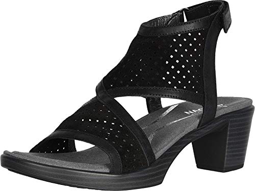 NAOT Women's Destiny Heel Perf. Black Suede/Oily Coal Nubuck 5 M US