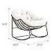ZRainbowroad Ratten Papasan Rocking Chair, Outdoor Papasan Chair with Cushion, Outdoor Papasan Rocking Chair for Bedroom,Balcony, Porch, Garden (White)