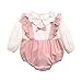Sanlutoz Baumwolle Lange Ärmel Baby Mädchen Bodys Süß Kleinkind Kleider Herbst Kleinkinder Outfits (0-6 Monate, Rosa)