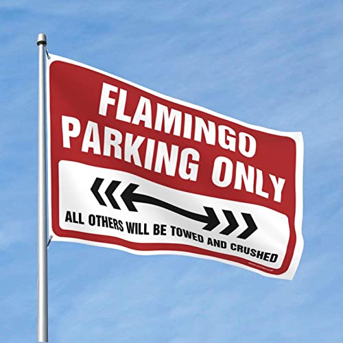 Drapeau Flamingo Parking Only suspendu géant 120x180 cm aux couleurs contrastées