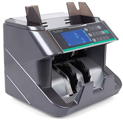 Kolibri Knight Business-Grade Money Bill Counting Machine with Ultraviolet, Magnetic and Infrared Counterfeit Detection, Top Loading Cash Counter with Large LCD Screen, 1-Year Warranty