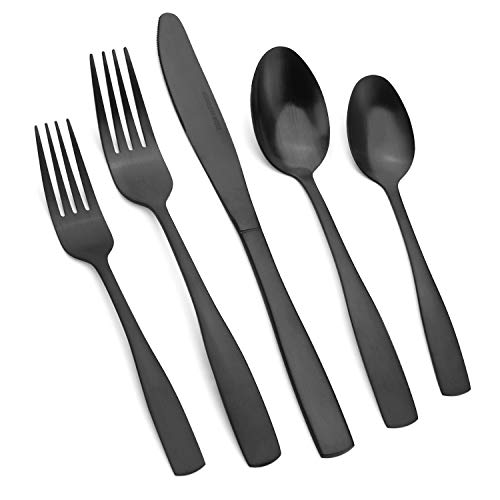 40-Piece Silverware Set, Satin Finish Flatware Cutlery Set Service for 8, Knives/Forks/Spoons Included, Dishwasher Safe