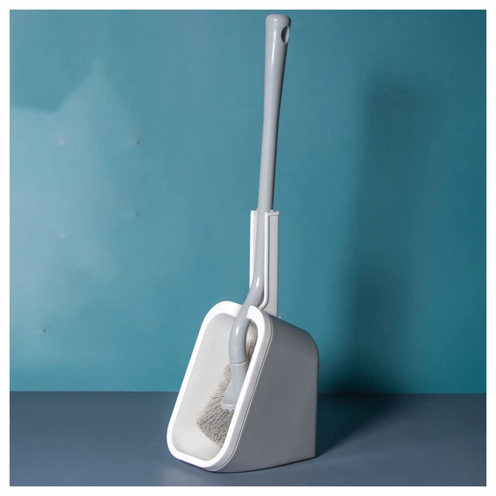 OUYUE Toilet Brush Space Saving Toilet Brush And Holder, Bathroom Bowl Cleaner, Cleaning Kit With Soft Bristle With Holder(B)