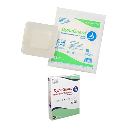 Dynarex 3035 DynaGuard Waterproof Dressing, Sterile, Four-Layer Composite Dressing, 4
