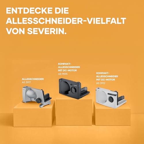 Foto von SEVERIN Allesschneider für Brot, Aufschnitt oder Käse, Brotschneidemaschine mit stufenlos einstellbarer Schnittstärke, Aufschnittmaschine mit Fingerschutz, schwarz, AS 9595