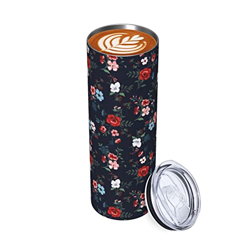 Makachen Floral Stainless Steel Vacuum Insulated Coffee Tumbler Cup Travel Mug 20 Oz For Home, Office, Sport, Party, Gifts #TOP2