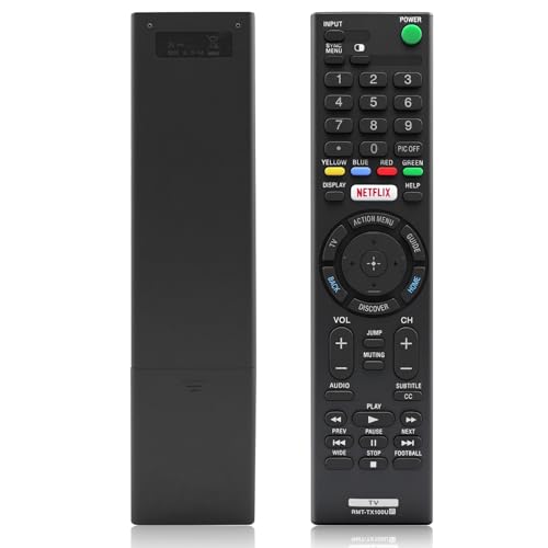 Replacement Remote Control for Sony Bravia RMT-TX100U,All Sony LCD LED HDTV Smart bravia TVs Black