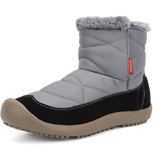 DimaiGlobal Homme Femme Bottes de Neige Fourré Chaude Imperméable Bottines Hiver Confort Antidérapant Chaussures 42EU Gris Cover