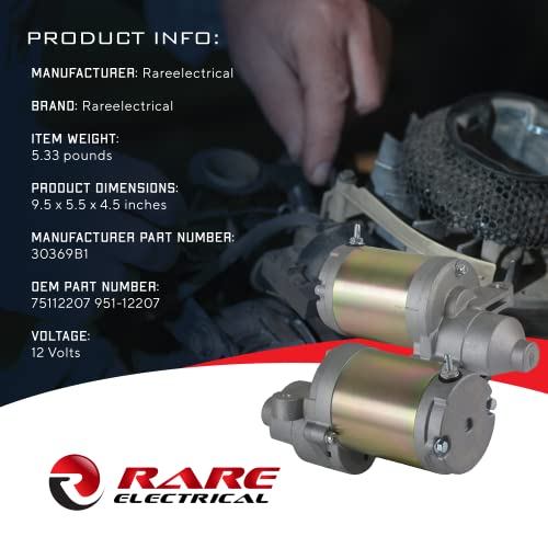 Rareelectrical New 12V Starter Compatible With Craftsman Riding Mower By Part Numbers 75112207 951-12207 #TOP4