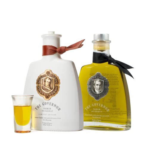 The Governor Premium Extra Virgin Olive Oil Bundle - Unfiltered, Cold-Pressed - Peppery, Robust, Floral, Fruity Notes - Rich in Natural Polyphenols, Oleocanthal, Antioxidants