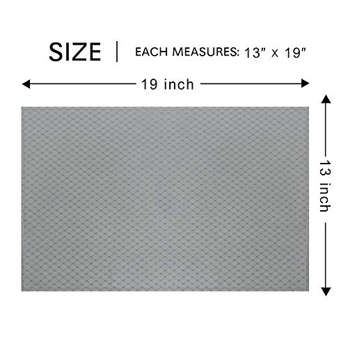 VCVCOO Heat Insulation Waffle Woven Reversible Placemats for Dining table set of 4,13 by 19 inches Geometric Table Mats for Dining Décor (Silver Grey)