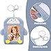 Mabor Cute Korea Photocard Holder with Keychain Plush Cartoon 3 inch Idol Album Student Card Bag ID Card Case Mini Photo Holder Protective Sleeves Stationery