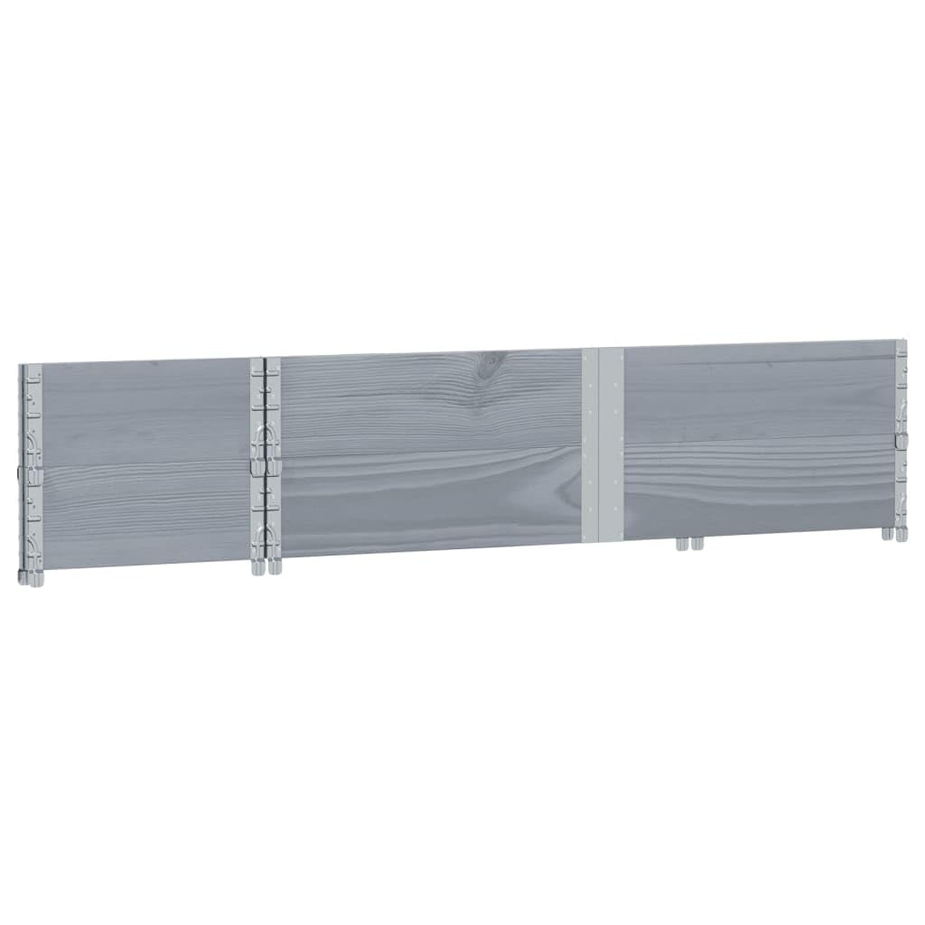Skrzynka na rośliny, szara, lite drewno sosnowe, 150 x 50 cm, możliwość układania w stos, składana, z otwartym dnem, na balkon, taras, do ogrodu, wszechstronna doniczka i doniczka na zioła z