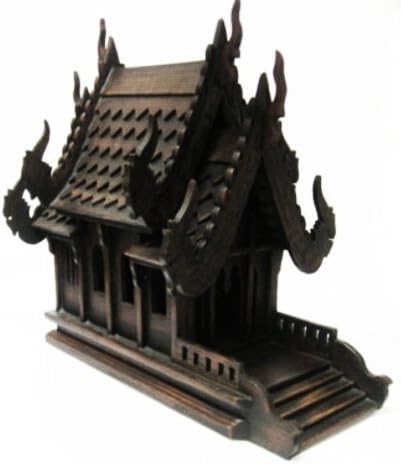 Thai Spirit House (Large Size) hand made wood carving Thai Vintage Design