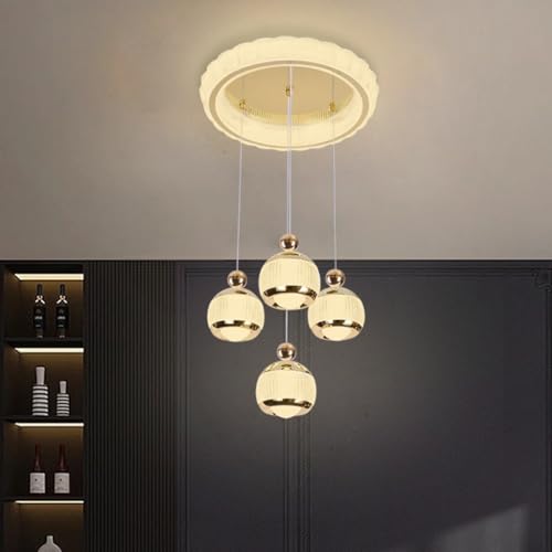 Suspension LED en métal doré haut de gamme au design épuré pour sublimer les intérieurs modernes