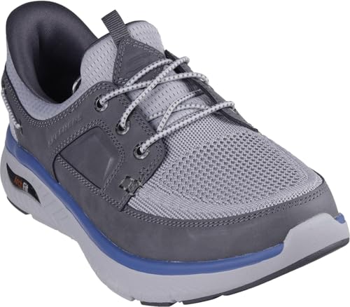 Skechers - Mens Relaxed Fit: Arch Crosser - Dermot Slip On Shoes, Color Gray, Size: 10 XW US