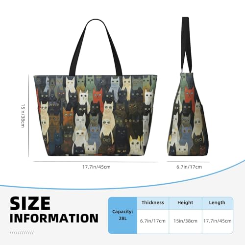 Sac de plage imprimé chat grand cabas de voyage idéal pour vos sorties piscine - 6