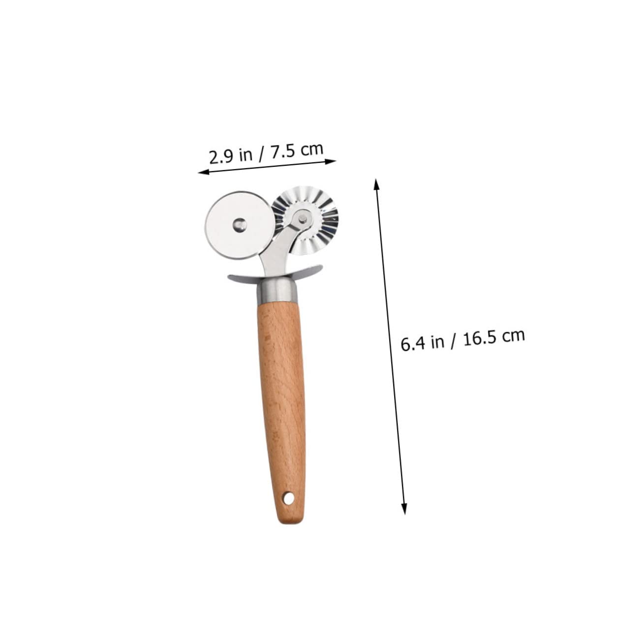 NAMOARLY Ergonomic Wooden Handle Pizza Cutter Stainless Steel Blade Cutting Kitchen Supply