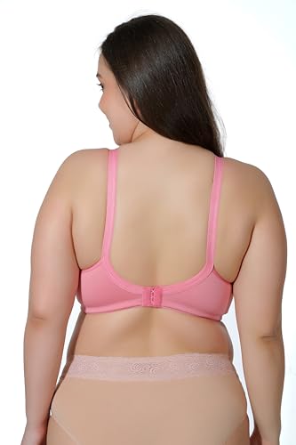 Image of MAROON Cotton Satin Blend Seamless Non Padded Non-Wired Full Coverage Women Minimizer Bra