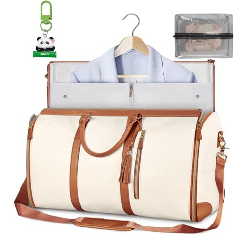 Generic Travel Bag for Women - Garment Bag - Black, Milky White - PU Material - Zipper Closure