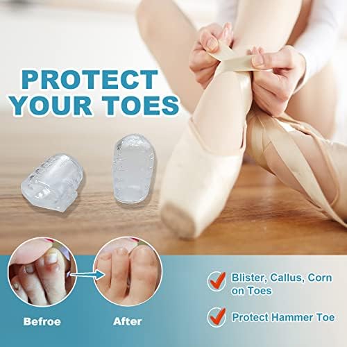 30 Pcs Toe Protector Silicone Toe Caps, Breathable Toe Protectors Sleeve Bunion Pads Gel Toe Covers for Protection of Ingrown Toenails Corns Calluses Blisters