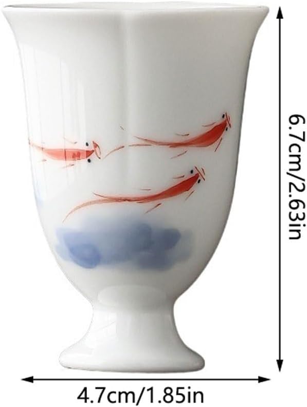 GSOUL Kungfu Tea cup Creative Hand-painted High-foot Teacup Kung Fu Tea Set Personal Host Cup Ceramic Small Tea Cups