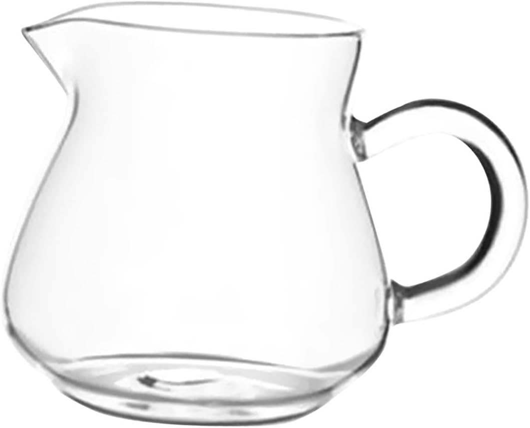 Generic Creamer Pitcher Tea Cup Milk Jug Teapot, Tea Kettle Transparent Milk Pourer Mini Carafe Coffee Mug for Latte, Milk, Tea, 250ml 7x5.5x8.3cm