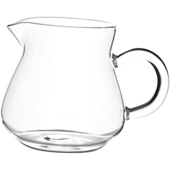 Fenteer Mini Carafe Coffee Cup Milk Jug Jug Tea Kettle Teaware with Handle Tea Cup Transparent Milk Pourer for Latte Tea Drinks 250 ml 7 x 5.5 x 8.3 cm