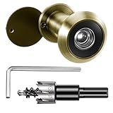 200°Weitwinkel Türspion mit Sichtschutz Ø 16mm Spion Optische Glaslinsen mit Bohrer Einstellbare Länge Türspion für 35-60mm Dicke Türen (Bronze)