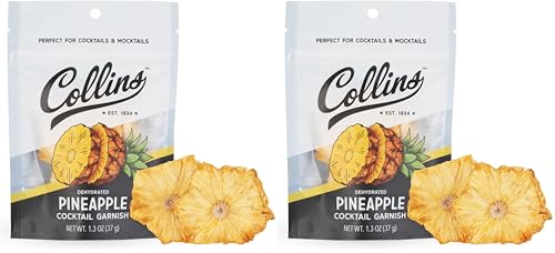 Collins Dehydrated Pineapple Cocktail Garnish Slices, 1.3 oz – Made In USA – Perfect for Piña Coladas, Mai Tais, Mocktails & Desserts – Premium Drink & Food Garnish – 1.3 oz (Pack of 2)
