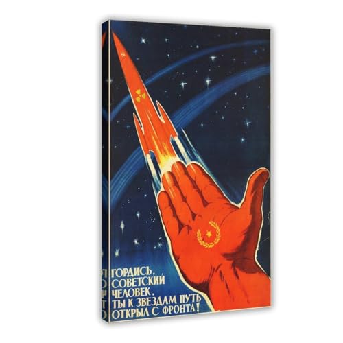 Poster propagande soviétique Man Be Proud sur toile déco murale rétro 30x45 cm