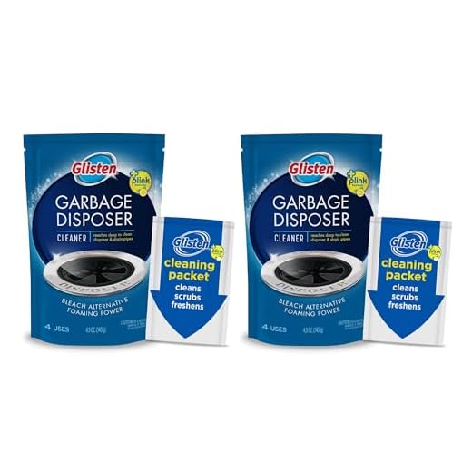 Glisten GLISTEN-DP06N-PB-2/PACK DP06N-PB Garbage Disposer Foaming Cleaner, Lemon Scent, 2-Pack (8 Uses), 2 Pack, Blue, 2 Count, 9 Ounce