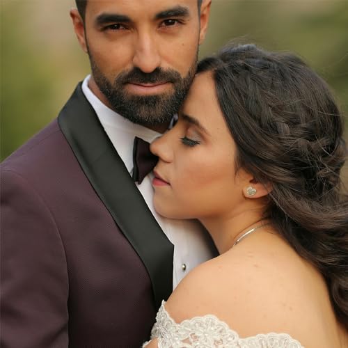 Madison Tyler 3 Pairs Wedding Earrings for Brides| Heart Champagne Bride Stud Earrings | Bride Earrings for Bachelorette Party| Bride Gifts for Wedding Celebration3