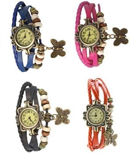 ITHANO Vintage Bracelet Watch for Women -Combo of 4WATCHES-Blue,Pink,Black,Orange (B08K7F33KD) Amazon Price History, Amazon Price Tracker