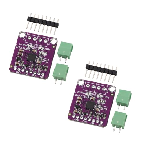 Heevhas MAX31865 Platinbeständigkeit RTD Temperatur Thermoelement Sensor Verstärker Modul Temperatursensor Detektormodul Temperaturerfassung RTD/PT100-PT1000 (2 Stück)