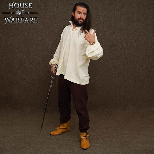 Chemise médiévale pirate en coton ample finis les costumes rigides - 6