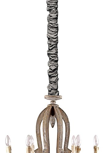 Chain and Cord Cover Moss Linen Chain Cover with Hook & Loop 6 Ft Long Dk Grey Taupe