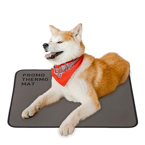 PROMO THERMO MAT プロモサーモマット ブラックシリカ ペットM Shi-Ba 柴犬パッケージ 遠赤外線 蓄熱保温素材 犬猫用 日本製 洗える 健康マット オリーブグリーン Mサイズ(45×60cm)
